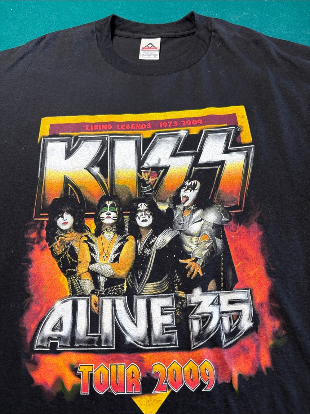 2009 Kiss black Concert Tour Tee , Rare Backhit , L , $55